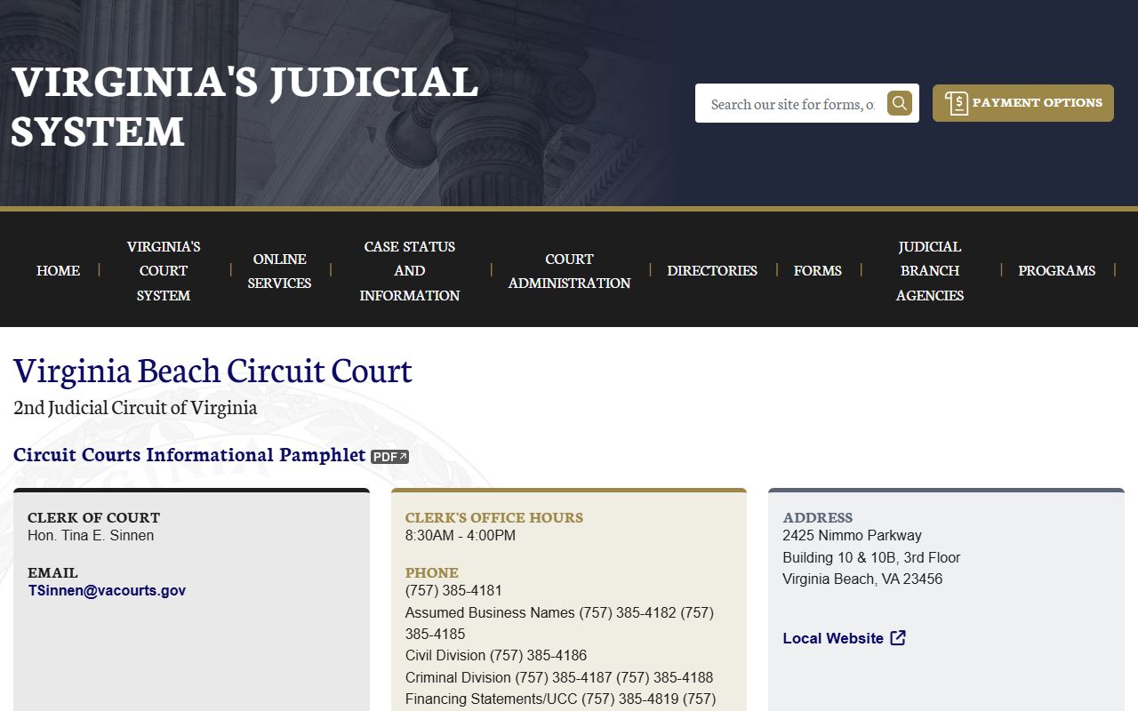 Virginia Beach Circuit Court docket records portal